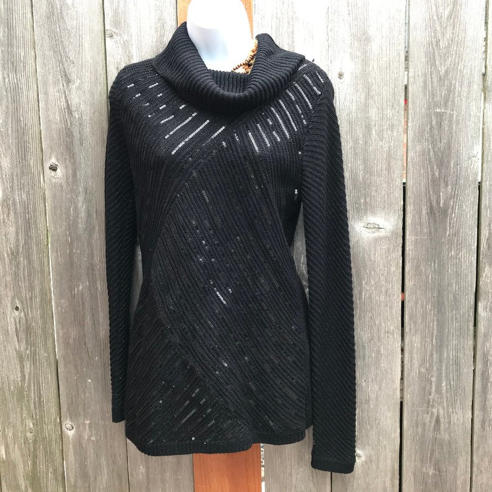 Chico's 0 Black Long Sleeve Turtleneck